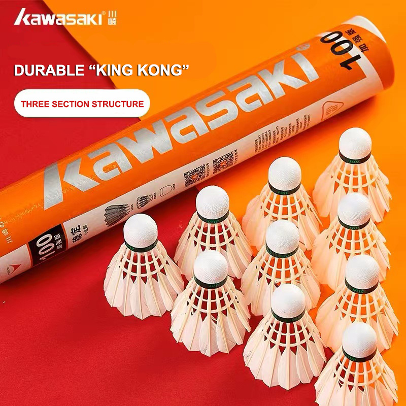 Badminton Smash - Kawasaki King Kong 100/500 Feather ลูกแบดมินตันสําหรับคลับและการฝึกอบรม