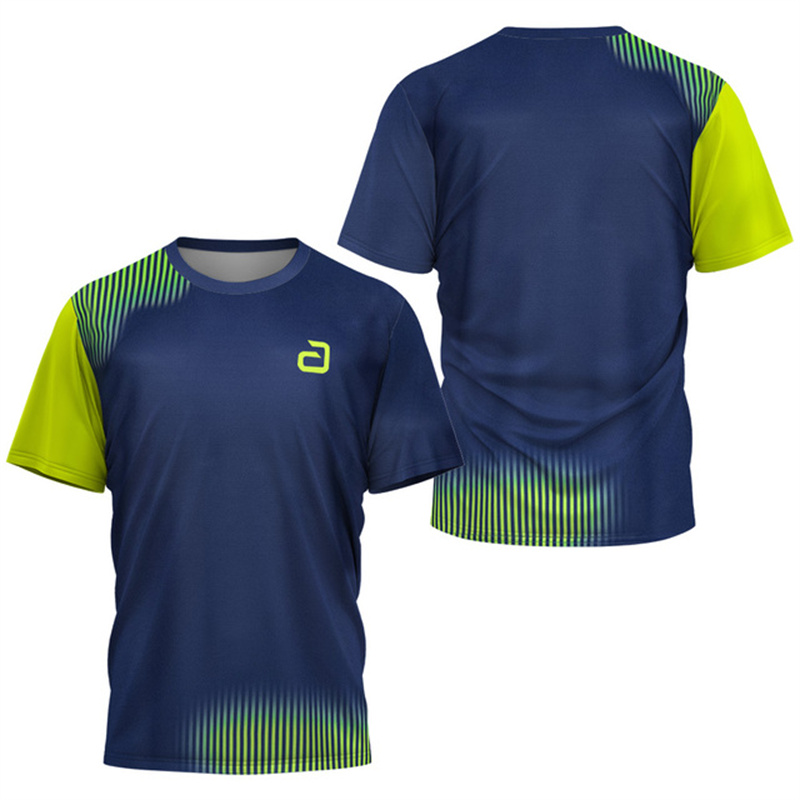 Badminton Smash - เสื้อยืดเทเบิลเทนนิสผู้ชาย ลายใต้ผิวน้ำ เสื้อยืดเทนนิสแบดมินตันฤดูร้อนสำหรับผู้ชาย เสื้อยืดแขนสั้นแห้งเร็วสำหรับสโมสรเทเบิลเทนนิส