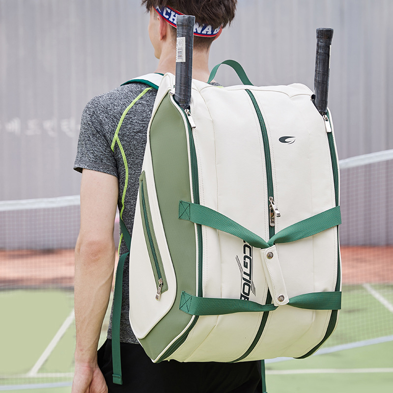 Badminton Xxl - กระเป๋าใส่ไม้เทนนิสแบบมืออาชีพสำหรับผู้ใหญ่ ความจุขนาดใหญ่ ใส่ไม้พาเดล พิคเคิลบอล พร้อมช่องใส่รองเท้า กระเป๋าสะพายหลังสำหรับสควอช